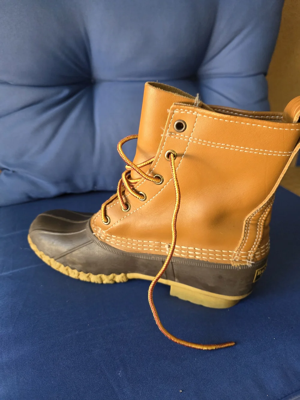 L.L. Bean Bean Boots Women's 8 Brown Leather Waterproof Duck Boots USA Made
